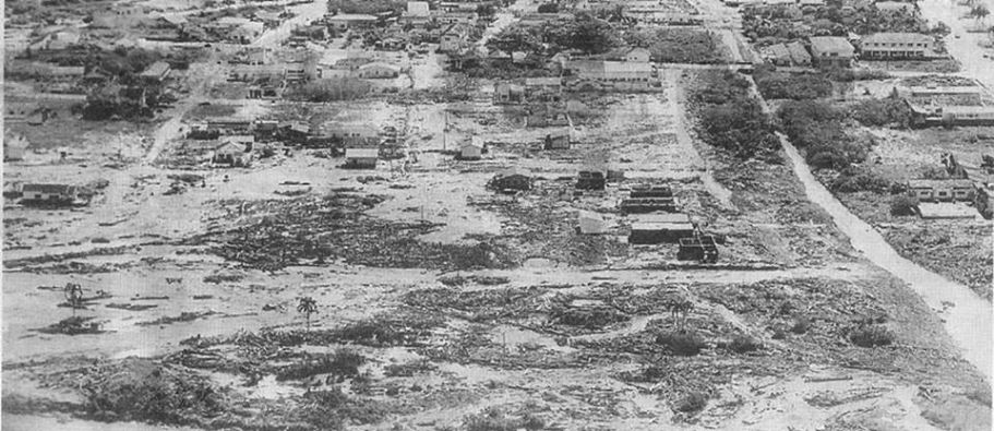 Caraguatatuba após a enchente em 1967